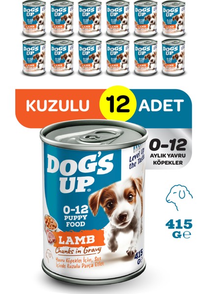 Dogs Up Yaş Yavru Köpek Maması Kuzu Etli 415GR 12LI