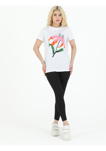 Çiçek Baskılı Tshirt Beyaz fiyatları