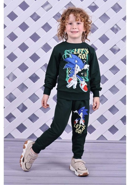 3-10 Yaş Erkek Sonic Eşofman Takım- 8127245 - Yeşil