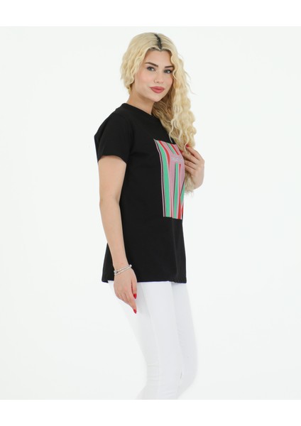 Creativity Baskılı Tshirt Siyah modelleri