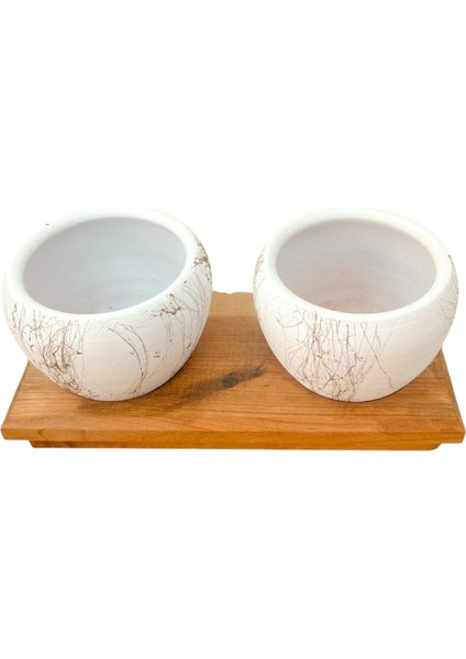 Bitki Tasarımı Ev Dekorasyon Aksesuar Beyaz Gold Saksı Ikili Ahşap Tabanlı Çiçeklik Saksı Saksılık fiyatları