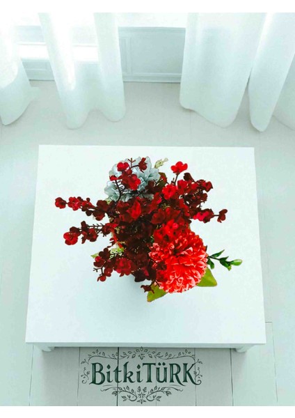 -Dekoratif Saksıda Yapay Çiçek Ofis Salon Hediye Iç Mekan