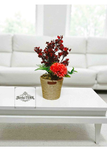 -Dekoratif Saksıda Yapay Çiçek Ofis Salon Hediye Iç Mekan fiyatları