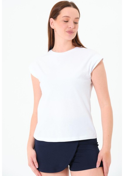 216 - Düşük Kollu Tshirt Beyaz