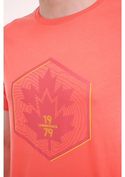 ml Wood 11URB43-067 5pr Nar Çiçeği Erkek Kısa Kol T-Shirt fırsatları