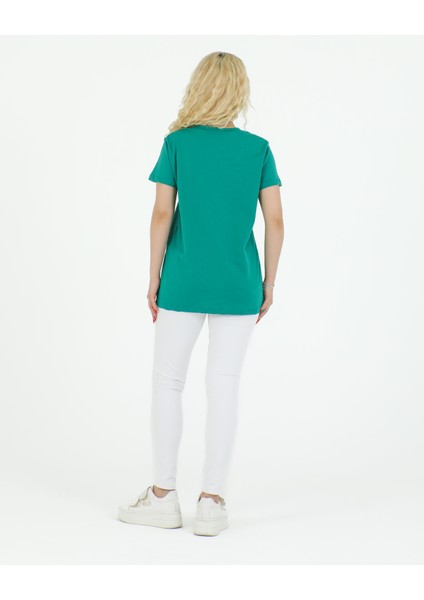 Grafik Desenli Tshirt Yeşil fırsatları