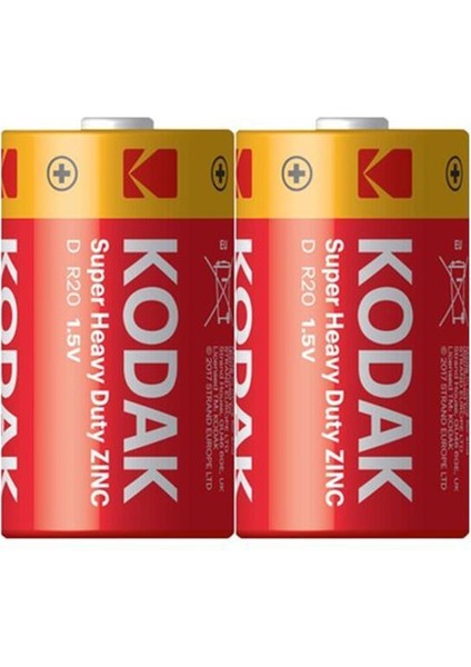 Kodak Super Heavy Duty D Boy (R20) Pil 2'li Paket