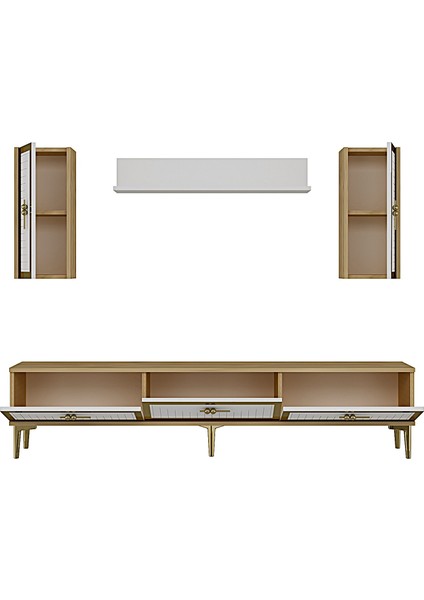 TVR1801DBG- Tuna Tv Ünitesi 180CM Safirmeşe- Beyaz- Gold indirimleri