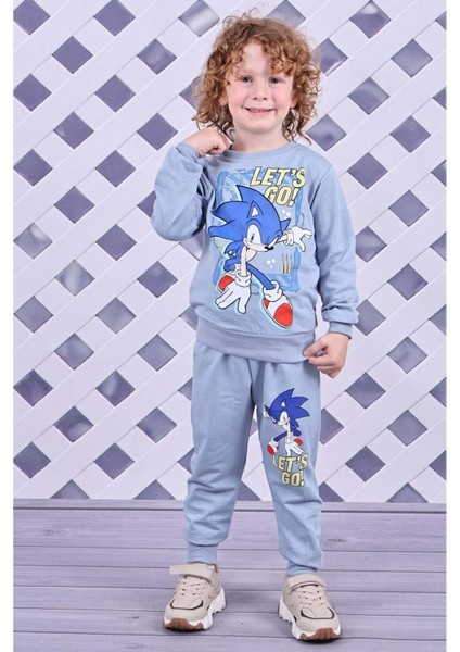3-10 Yaş Erkek Sonic Eşofman Takım- 8127245 - Mavi