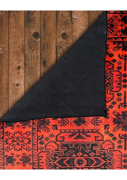 Drom Dokuma Taban Makinede Yıkanabilen Kilim Kaymaz Şönil Kırmızı Bohem Halı modelleri