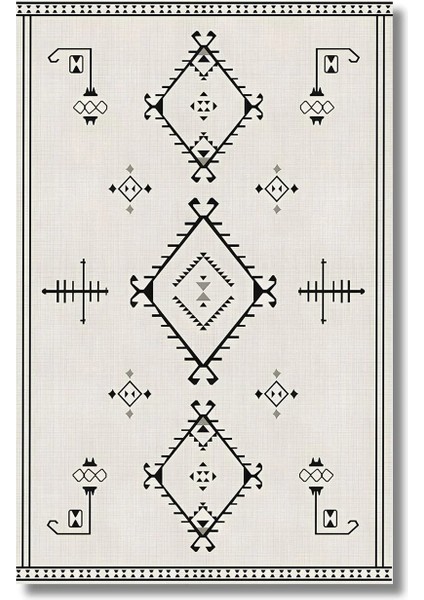 Drom Dokuma Taban Makinede Yıkanabilen Kilim Kaymaz Şönil Nordic Otantik Halı