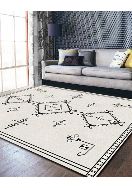 Drom Dokuma Taban Makinede Yıkanabilen Kilim Kaymaz Şönil Nordic Otantik Halı fırsatları