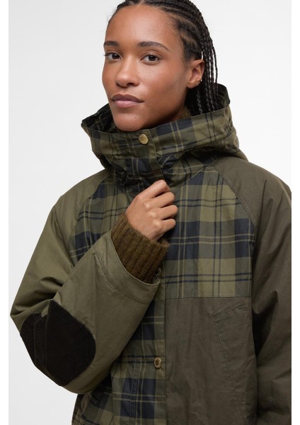 Shelley Showerproof Ceket OL51 Olive Check indirimleri