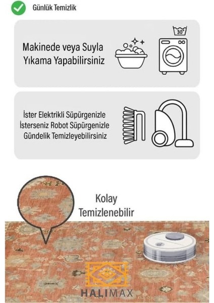 Drom Dokuma Taban Makinede Yıkanabilen Kilim Kaymaz Şönil Nordic Modern Halı