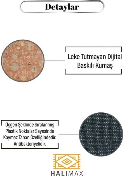 Drom Dokuma Taban Makinede Yıkanabilen Kilim Kaymaz Şönil Nordic Modern Halı