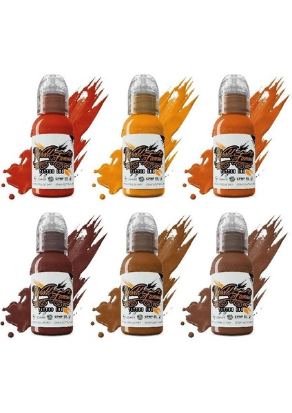Mak's Bricktone 6'lı Dövme Boyası Seti - World Famous Lnk Dövme Boyası - 1OZ/30 ml