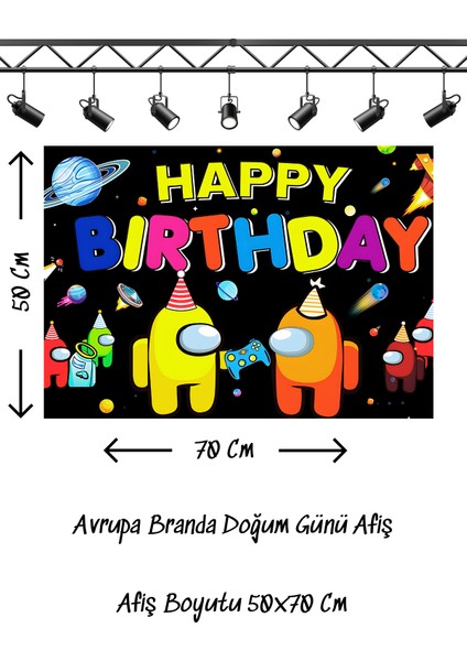 Among Us Temalı Doğum Günü Afişi