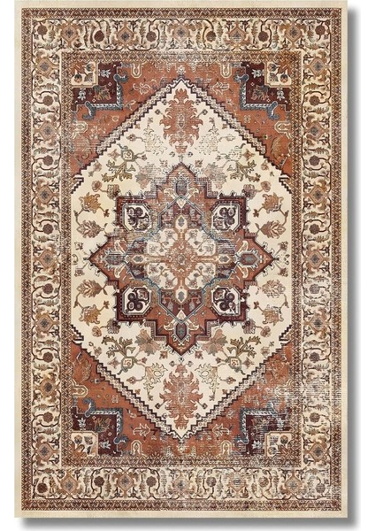 Drom Dokuma Taban Makinede Yıkanabilen Kilim Kaymaz Şönil Otantik Vintage Halı