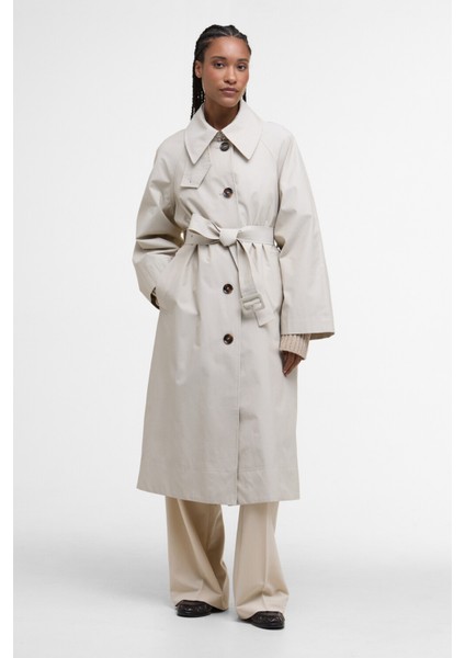 Robyn Trench Showerproof Ceket ST31 Mist/hessian Tartan