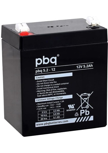 12V 5.2 Ah Bakımsız Kuru Akü