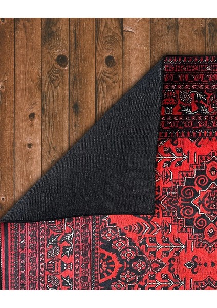 Drom Dokuma Taban Makinede Yıkanabilen Kilim Kaymaz Şönil Bordo Otantik Halı modelleri