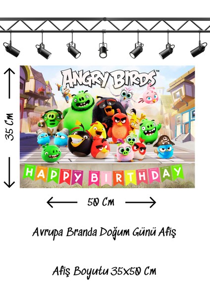 Angry Birds Temalı Doğum Günü Afişi