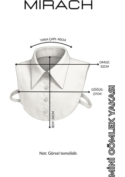 Mırach 2'li Paket Mini Gömlek Yakası - Siyah ve Beyaz | Içlik Gömlek Pratik Yaka Çıkarılabilir