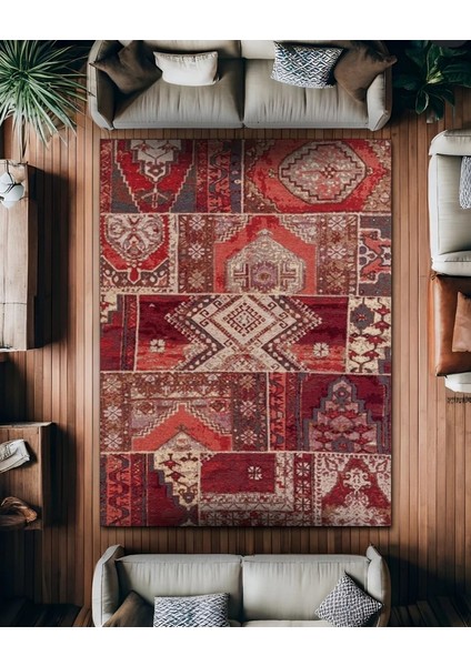 Drom Dokuma Taban Makinede Yıkanabilen Kilim Kaymaz Şönil Patchwork Vintage Halı fiyatları