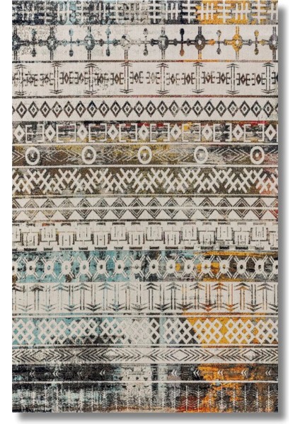 Drom Dokuma Taban Makinede Yıkanabilen Kilim Kaymaz Şönil Retro Iskandinav Halı