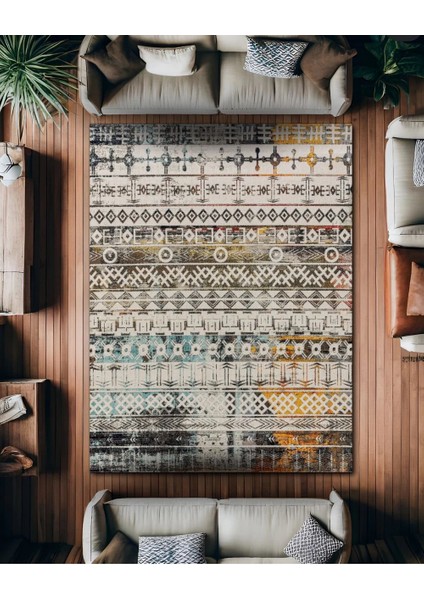 Drom Dokuma Taban Makinede Yıkanabilen Kilim Kaymaz Şönil Retro Iskandinav Halı fiyatları