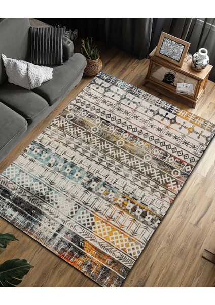 Drom Dokuma Taban Makinede Yıkanabilen Kilim Kaymaz Şönil Retro Iskandinav Halı fırsatları