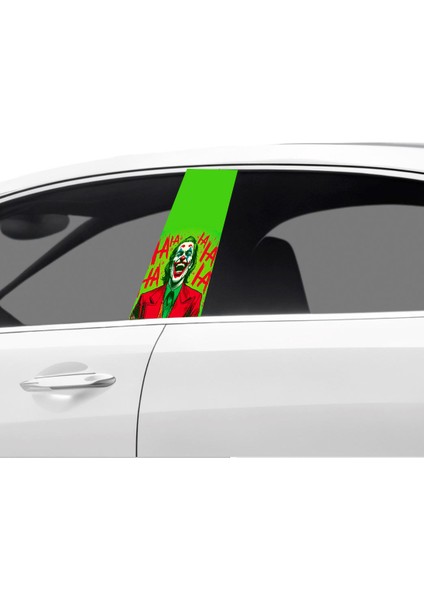 Araç Kapı Direk Kaplama Folyosu Yeşil Joker Desenli (Sağ Sol Takım) (2 Adet) - 22X50 cm