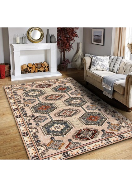 Drom Dokuma Taban Makinede Yıkanabilen Kilim Kaymaz Şönil Retro Halı modelleri