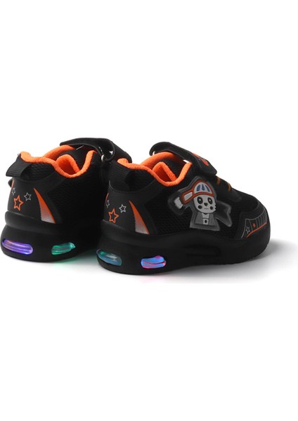 Unisex Bebe Siyah Oranj Figürlü Işıklı Cırtlı Sneaker Günlük Spor Ayakkabı fırsatları