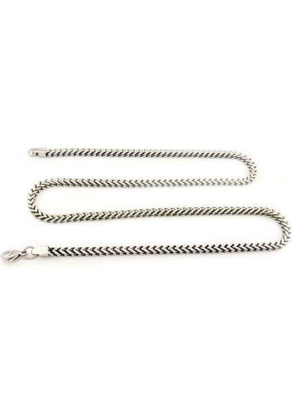 316L Paslanmaz Çelik Oksitli Kare Tasarımlı Erkek Kolye 62 cm fiyatları