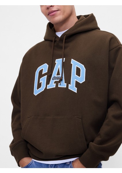 Erkek Kahverengi Heavyweight Oversized Logo Sweatshirt modelleri