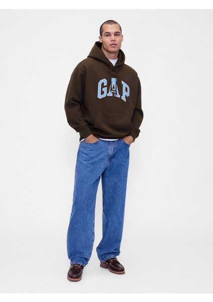 Erkek Kahverengi Heavyweight Oversized Logo Sweatshirt indirimleri