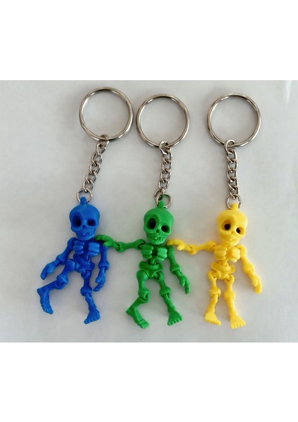 3 Tane Birlikte Hareketli Iskelet Anahtar Seti Sarı - Mavi - Yeşil Renkler Birlikte fiyatları