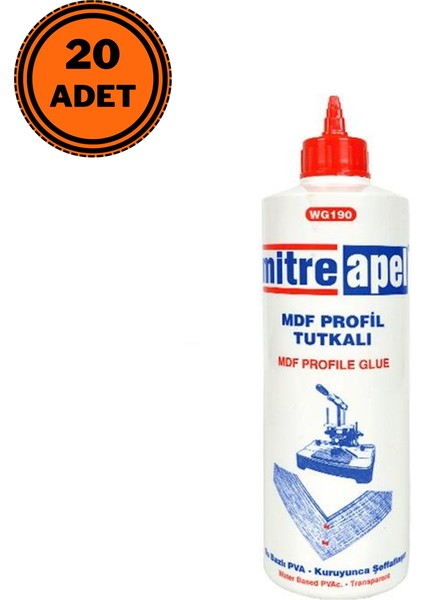 20 Adet Apel Mdf Profil Tutkalı 600 ml Şeffaf