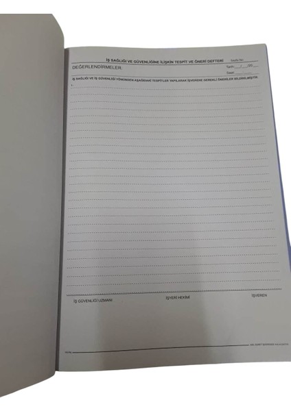 Işçi Sağlığı ve Iş Güvenliğine Ilişkin Tespit ve Öneri Defteri-2 Adet- fırsatları