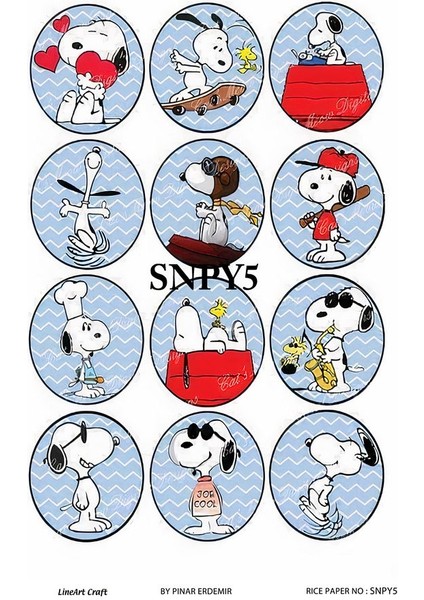 Snoopy Serisi Snpy5 Çizgifilm Karakter 30*42 cm Pirinç Dekopaj