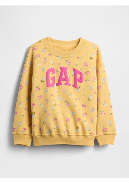 Kız Bebek Hardal Vintage Yumuşak Logo Sweatshirt