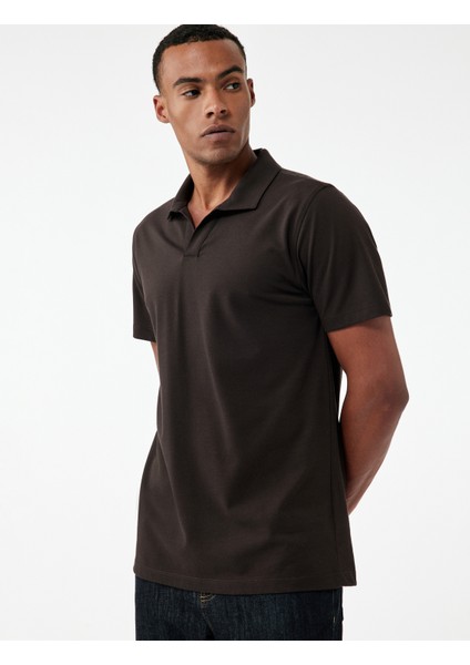 Regular Fit Kısa Kollu Pike Kumaş Pamuklu Polo Yaka Tişört