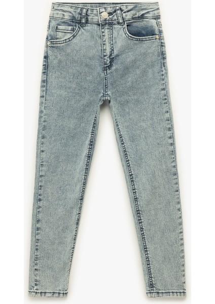Beli Ayarlanabilir Lastikli Pamuklu Dar Paça Denim Pantolon - Slim Jean
