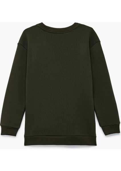 Baskılı Uzun Kollu Bisiklet Yaka Şardonlu Sweatshirt fiyatları