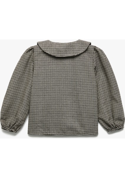 Pamuklu Uzun Kollu Balon Kollu Kareli Bebe Yaka Gömlek fiyatları