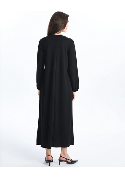 Lcw Grace Siyah Bisiklet Yaka Parlak Taşlı Kadın Elbise fırsatları