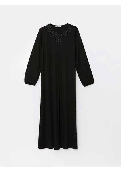 Lcw Grace Siyah Bisiklet Yaka Parlak Taşlı Kadın Elbise indirimleri