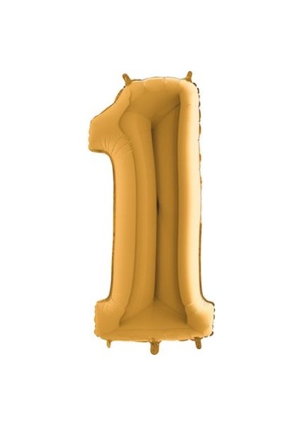 Rakam Balon Gold 1 Rakamı - 100CM