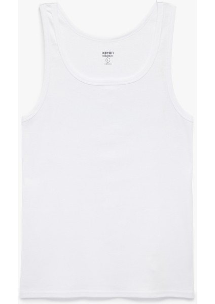 Bisiklet Yaka Kolsuz Slim Fit Ribanalı Pamuklu 2'li Atlet Seti